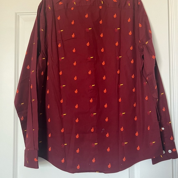 NWT Original Penguin Button Down Slim Fit Cabernet Sport Shirt Long Sleeve Sz L - Picture 9 of 16
